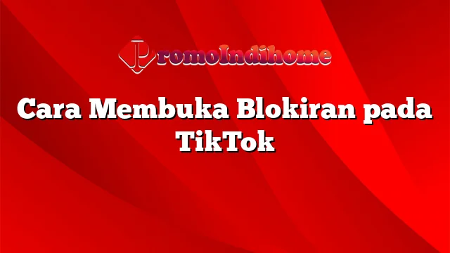 Cara Membuka Blokiran pada TikTok