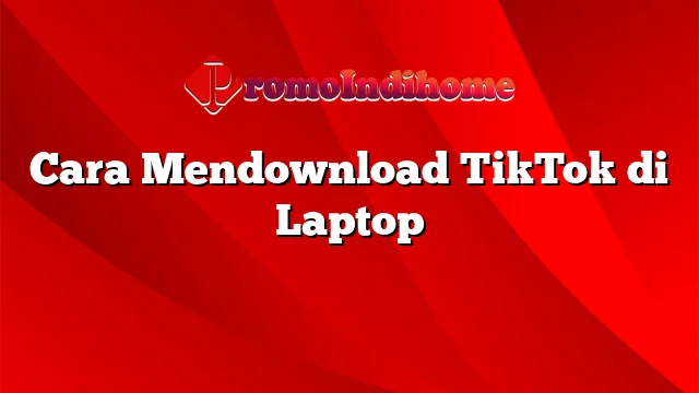 Cara Mendownload TikTok di Laptop
