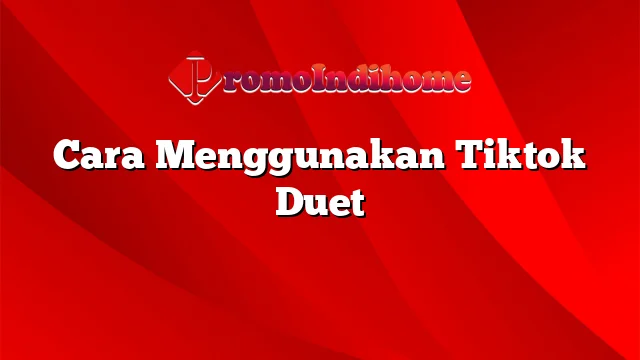 Cara Menggunakan Tiktok Duet