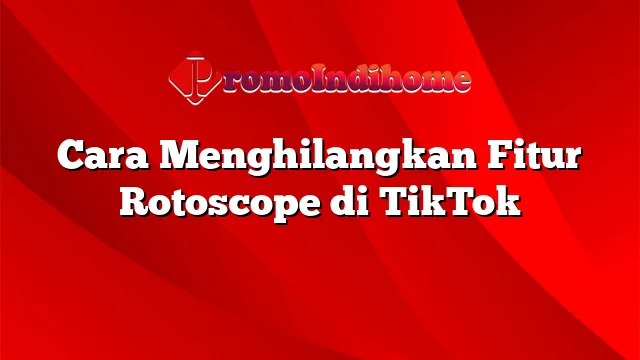 Cara Menghilangkan Fitur Rotoscope di TikTok