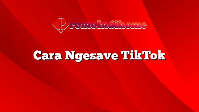 Cara Ngesave TikTok