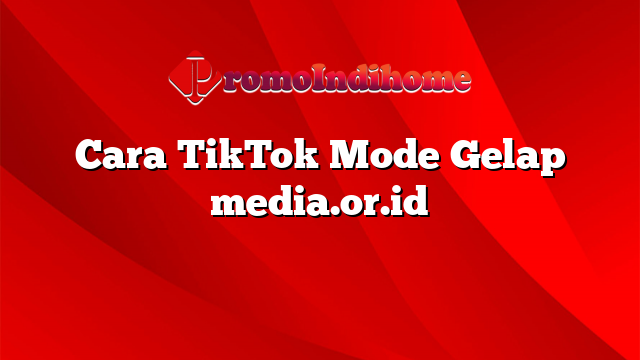 Cara TikTok Mode Gelap media.or.id