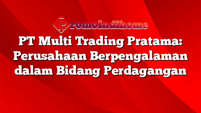 PT Multi Trading Pratama: Perusahaan Berpengalaman dalam Bidang Perdagangan