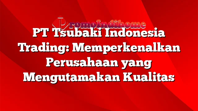 PT Tsubaki Indonesia Trading: Memperkenalkan Perusahaan yang Mengutamakan Kualitas