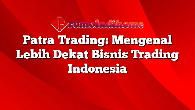 Patra Trading: Mengenal Lebih Dekat Bisnis Trading Indonesia
