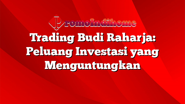 Trading Budi Raharja: Peluang Investasi yang Menguntungkan