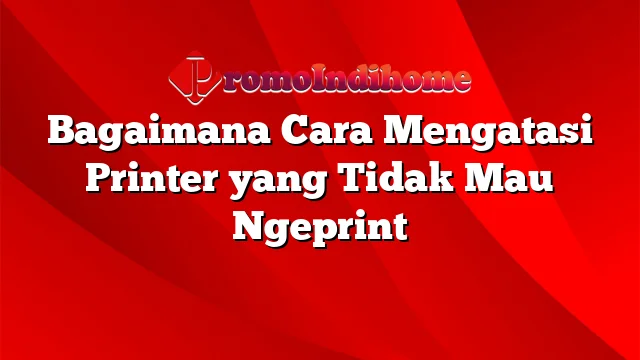 Bagaimana Cara Mengatasi Printer yang Tidak Mau Ngeprint