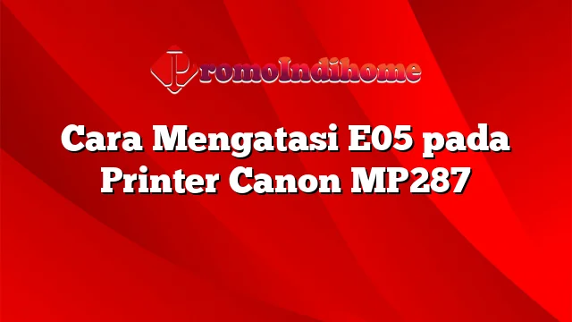 Cara Mengatasi E05 pada Printer Canon MP287