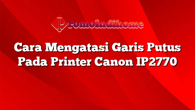 Cara Mengatasi Garis Putus Pada Printer Canon IP2770