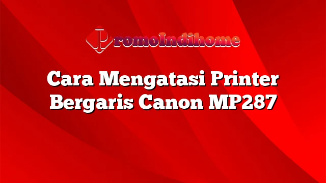 Cara Mengatasi Printer Bergaris Canon MP287