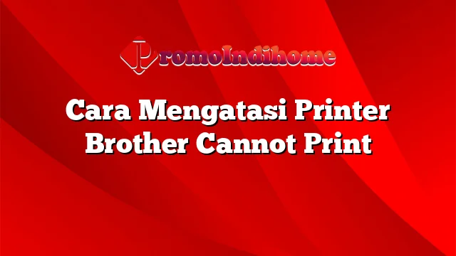 Cara Mengatasi Printer Brother Cannot Print