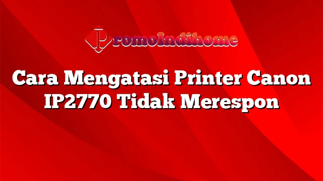 Cara Mengatasi Printer Canon IP2770 Tidak Merespon