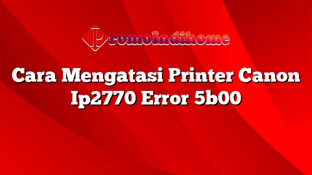 Cara Mengatasi Printer Canon Ip2770 Error 5b00