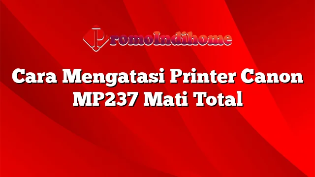 Cara Mengatasi Printer Canon MP237 Mati Total