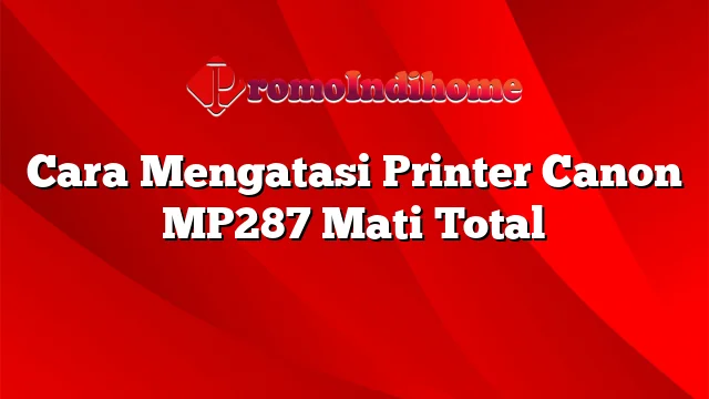 Cara Mengatasi Printer Canon MP287 Mati Total