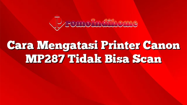 Cara Mengatasi Printer Canon MP287 Tidak Bisa Scan