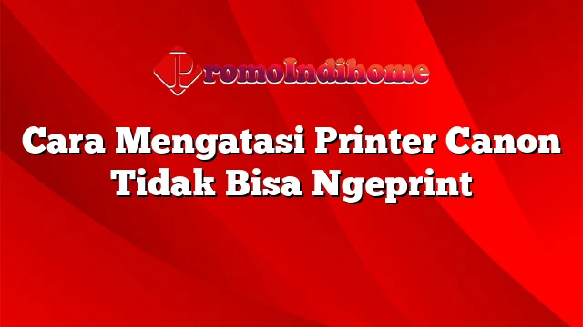 Cara Mengatasi Printer Canon Tidak Bisa Ngeprint