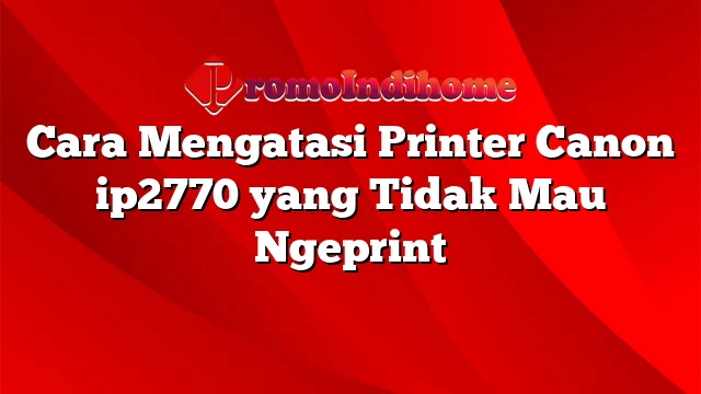 Cara Mengatasi Printer Canon ip2770 yang Tidak Mau Ngeprint