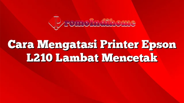 Cara Mengatasi Printer Epson L210 Lambat Mencetak