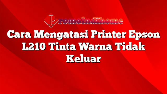 Cara Mengatasi Printer Epson L210 Tinta Warna Tidak Keluar