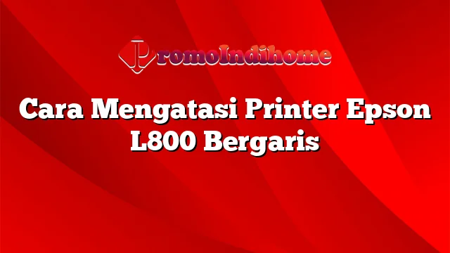 Cara Mengatasi Printer Epson L800 Bergaris