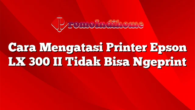 Cara Mengatasi Printer Epson LX 300 II Tidak Bisa Ngeprint