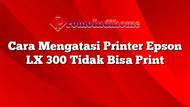 Cara Mengatasi Printer Epson LX 300 Tidak Bisa Print