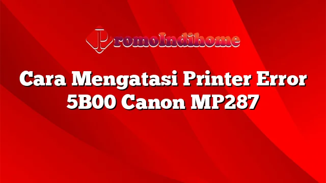 Cara Mengatasi Printer Error 5B00 Canon MP287