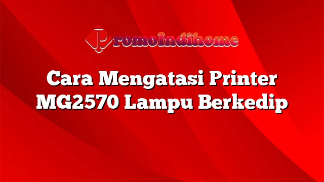 Cara Mengatasi Printer MG2570 Lampu Berkedip