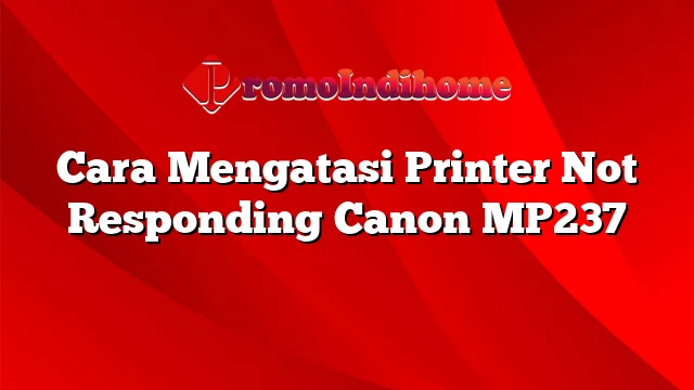 Cara Mengatasi Printer Not Responding Canon MP237