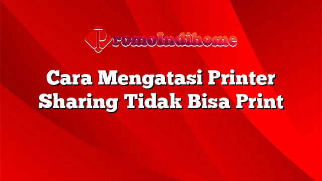 Cara Mengatasi Printer Sharing Tidak Bisa Print