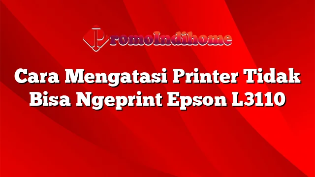 Cara Mengatasi Printer Tidak Bisa Ngeprint Epson L3110