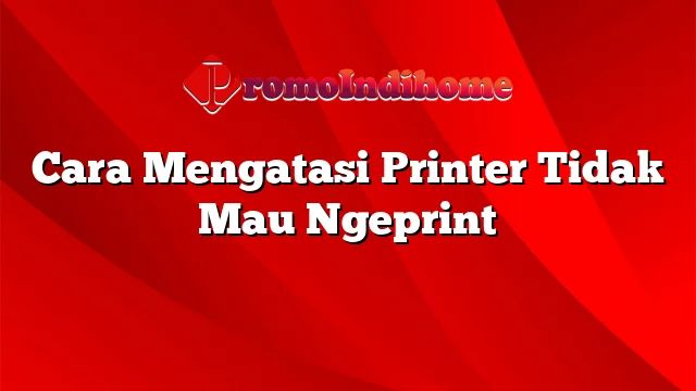 Cara Mengatasi Printer Tidak Mau Ngeprint