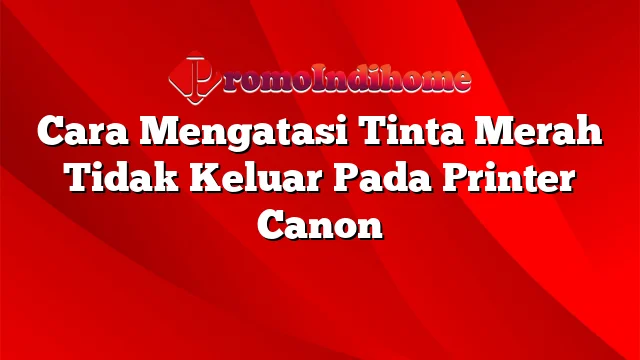 Cara Mengatasi Tinta Merah Tidak Keluar Pada Printer Canon