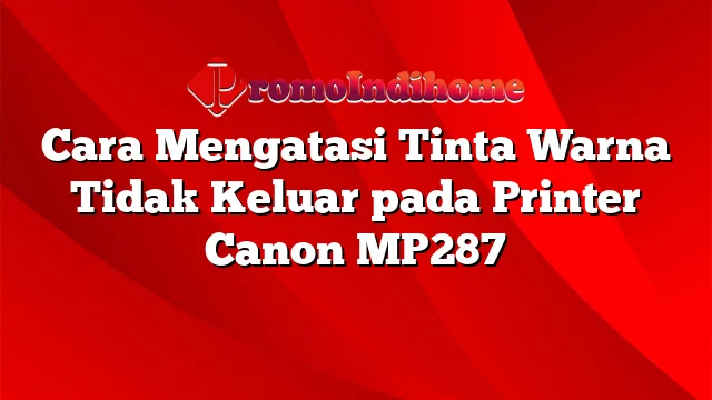 Cara Mengatasi Tinta Warna Tidak Keluar pada Printer Canon MP287