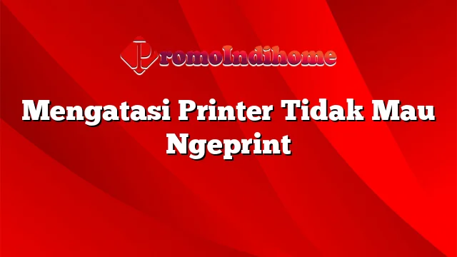 Mengatasi Printer Tidak Mau Ngeprint