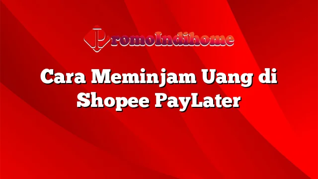 Cara Meminjam Uang di Shopee PayLater