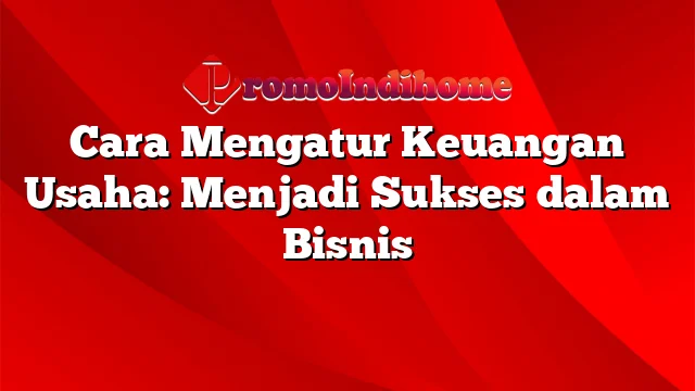 Cara Mengatur Keuangan Usaha: Menjadi Sukses dalam Bisnis