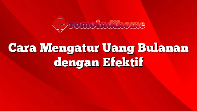 Cara Mengatur Uang Bulanan dengan Efektif