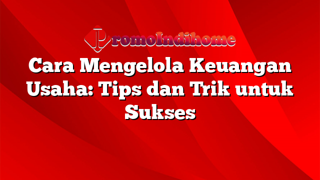 Cara Mengelola Keuangan Usaha: Tips dan Trik untuk Sukses