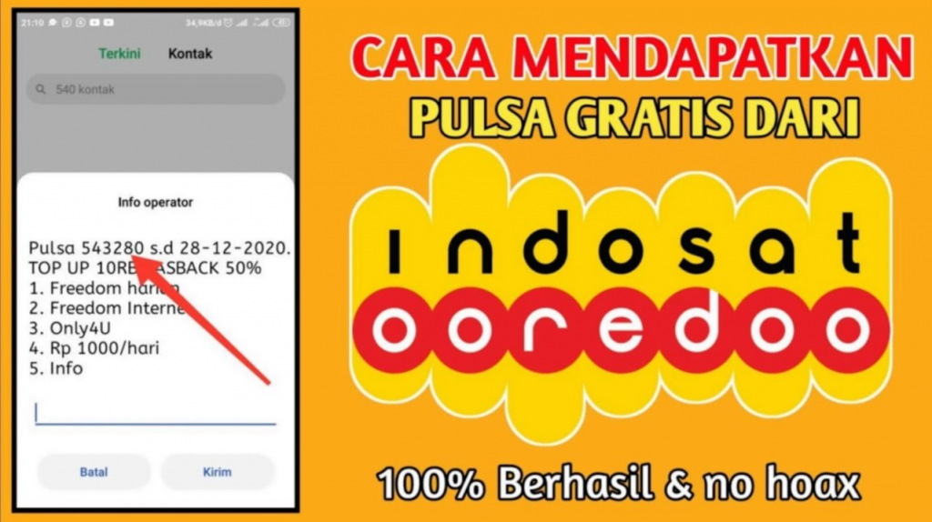 Cara Mendapat Pulsa Gratis Indosat