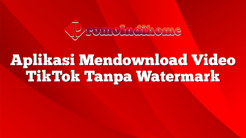 Aplikasi Mendownload Video TikTok Tanpa Watermark