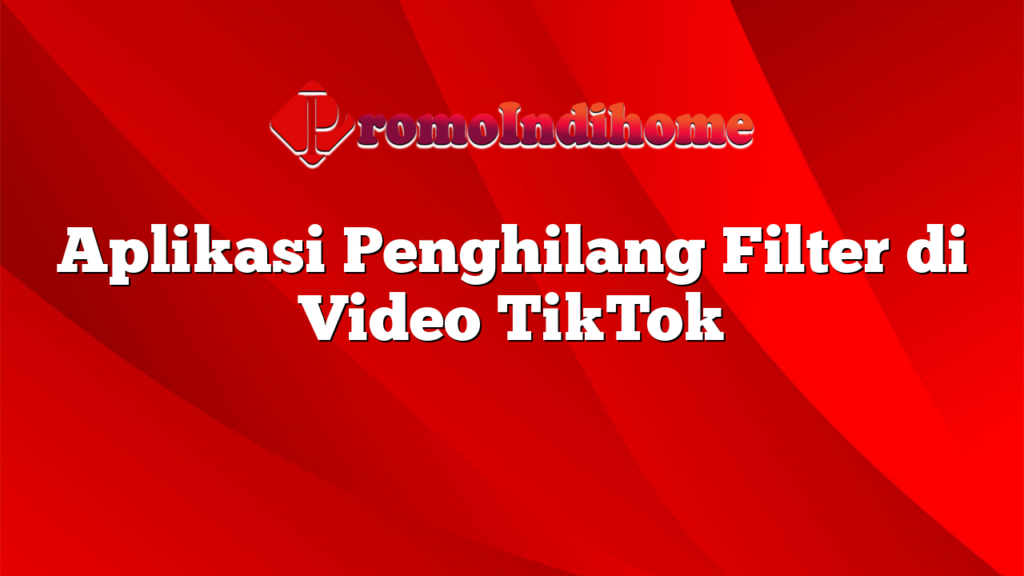 Aplikasi Penghilang Filter di Video TikTok