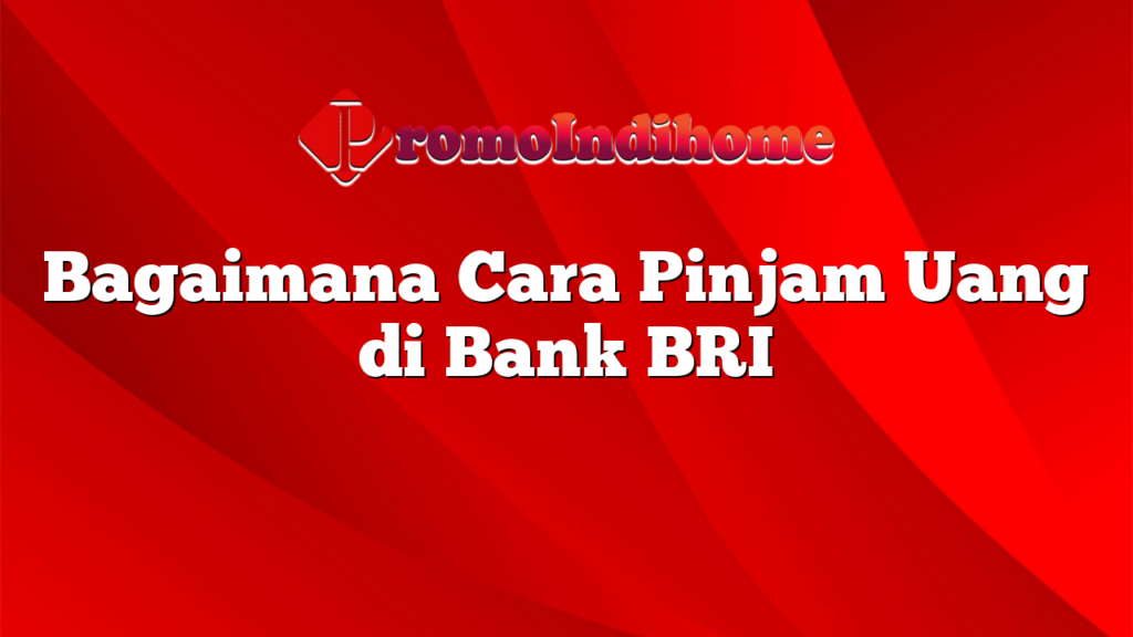 Bagaimana Cara Pinjam Uang di Bank BRI