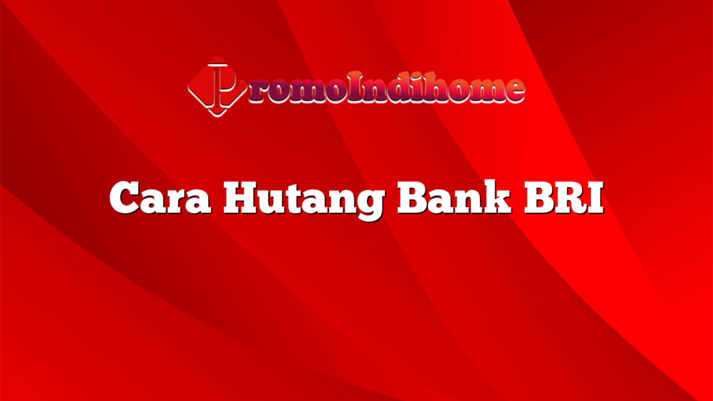 Cara Hutang Bank BRI