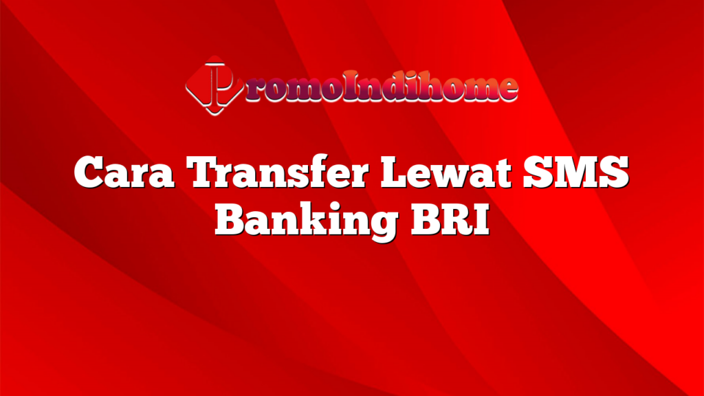 Cara Transfer Lewat SMS Banking BRI