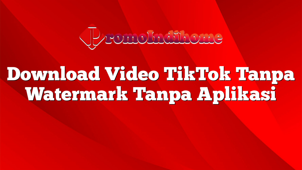 Download Video TikTok Tanpa Watermark Tanpa Aplikasi