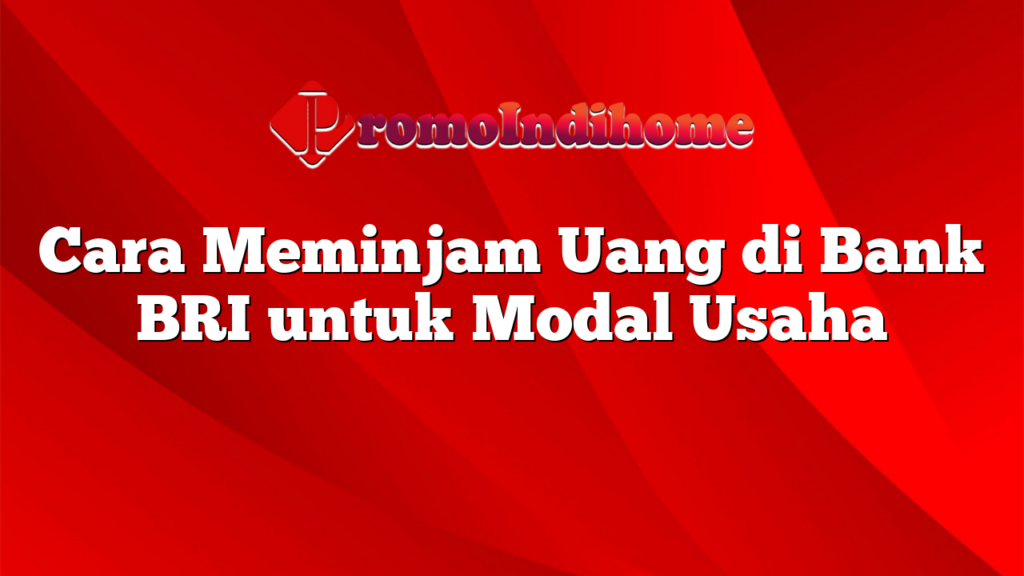 Cara Meminjam Uang di Bank BRI untuk Modal Usaha